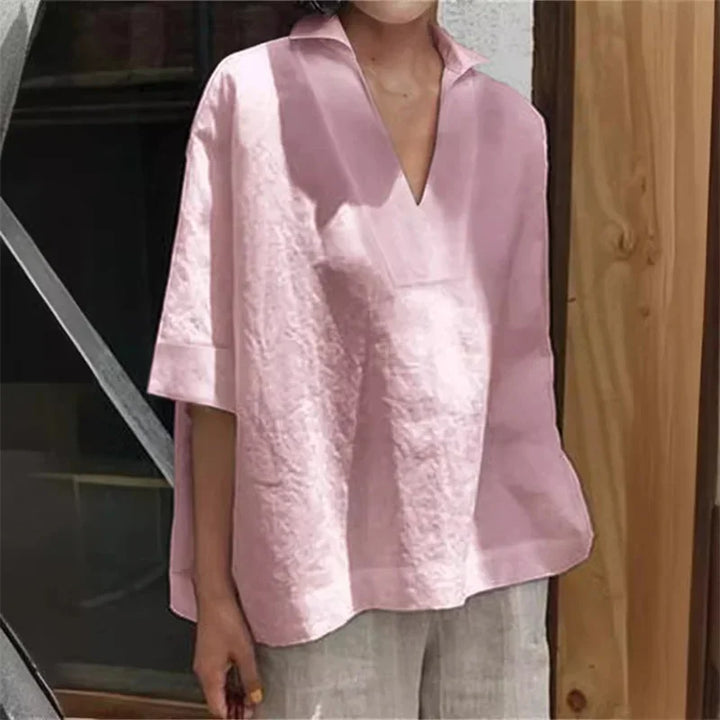 Loose V-neck Blouse