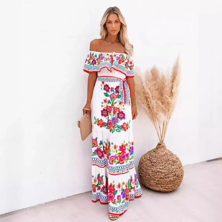 Off-shoulder Floral Dress