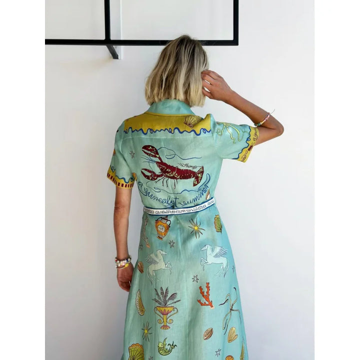 Linen Graffiti Dress