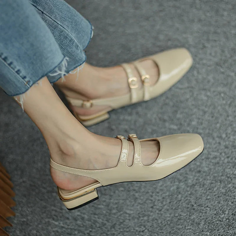 Double Buckle Mary Janes Shoes