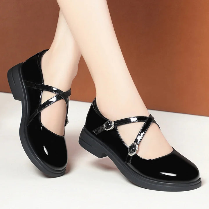 Low Heel Buckle Strap Mary Janes