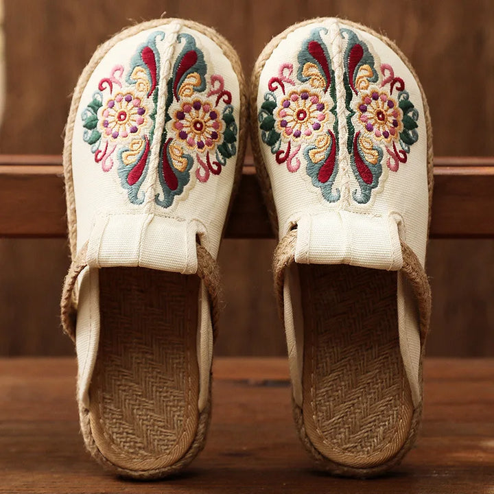 Cotton Floral Mules