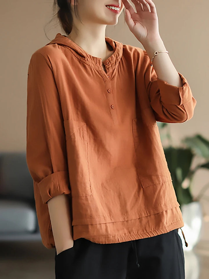 Linen Hooded Shirt