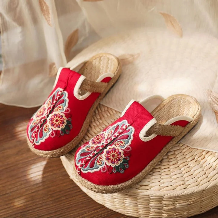 Cotton Floral Mules