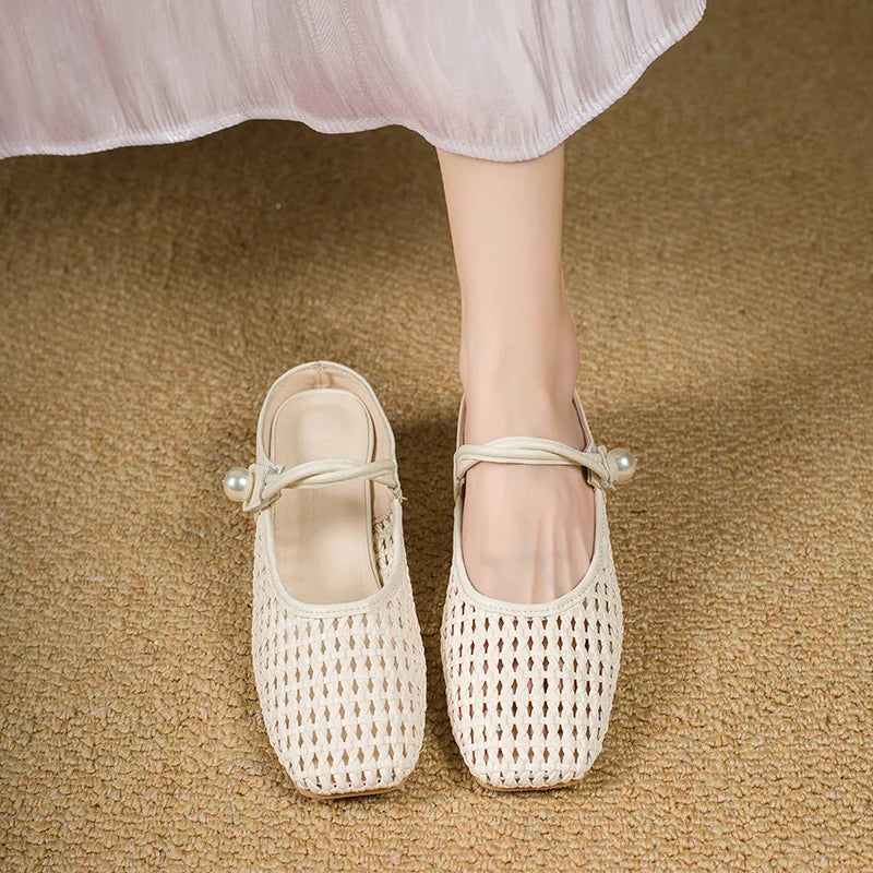 Square Toe Mid Heel Mules