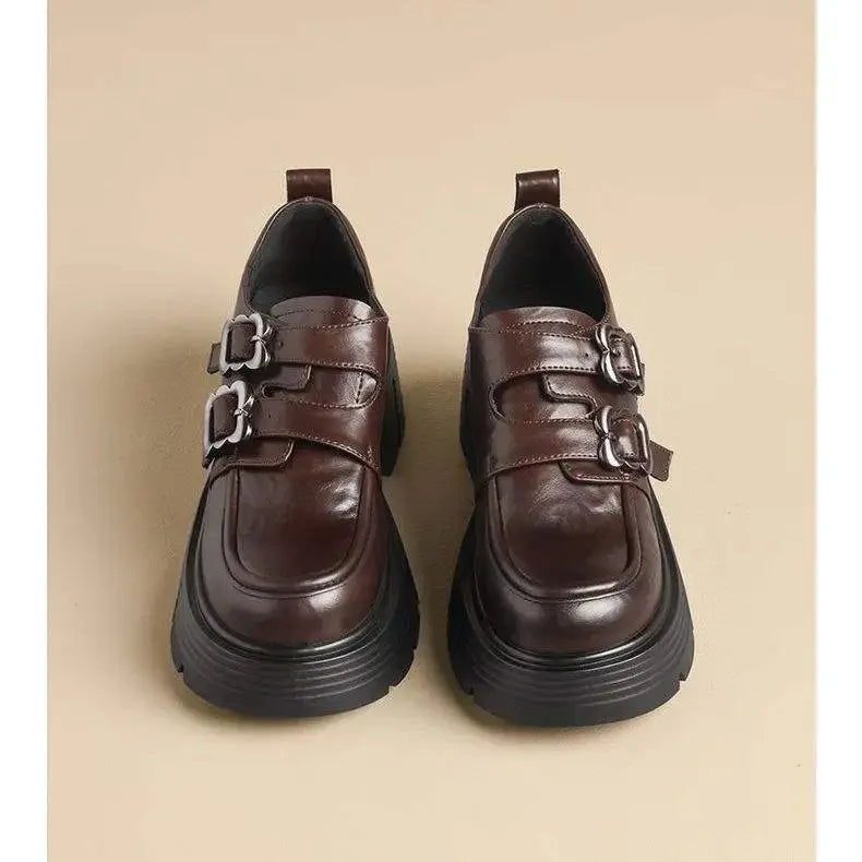 French Style Thick Heel Single Shoes