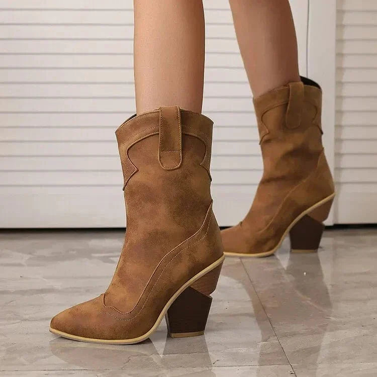 Block Heel Western Boots