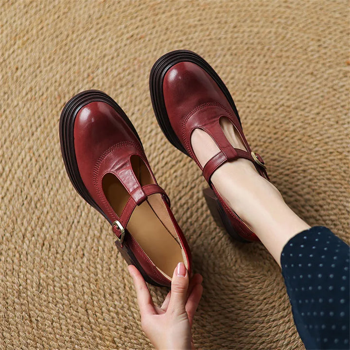 Chunky Heels Round Toe Women Pumps