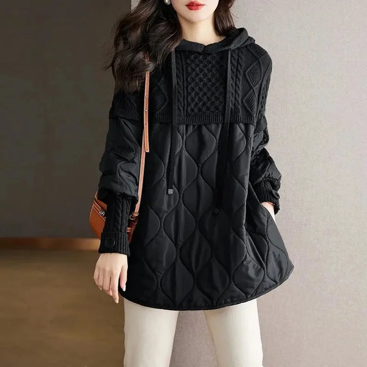 Retro Patchwork Hooded Jacket