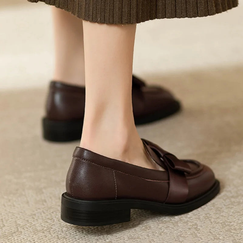 Casual Butterfly Knot Slip On Women Loafers