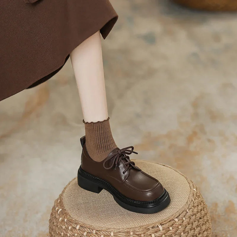 Lace-Up Thick Bottom British Style shoes
