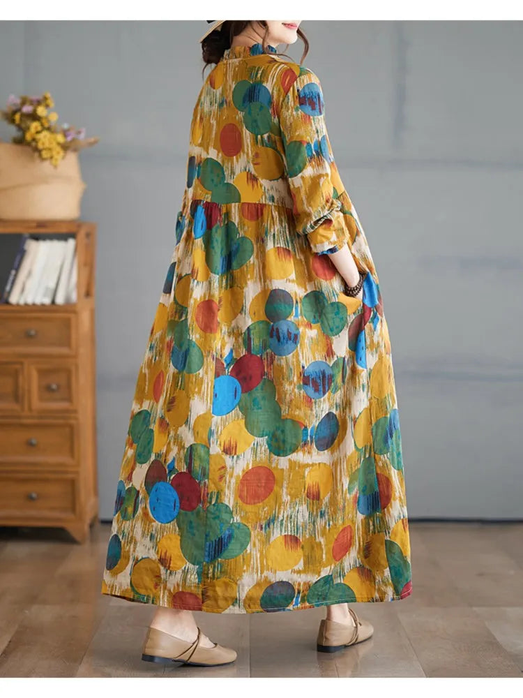 Oversized Autumn V-Neck Dress