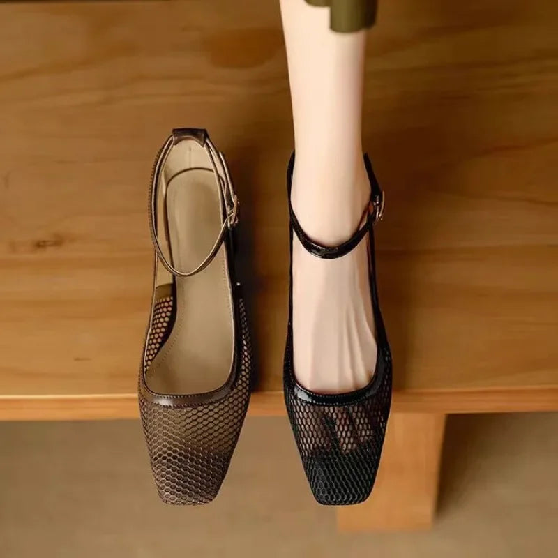 Square Toe Block Heel Sandals