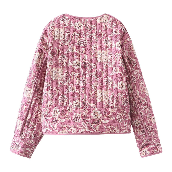 Cropped Floral Bomber