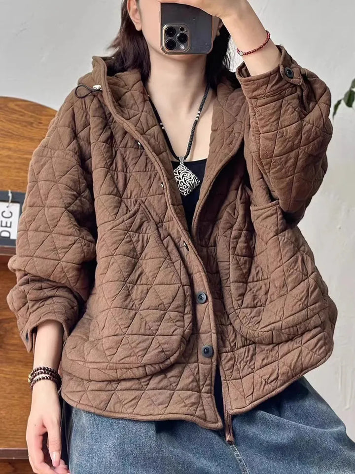 Loose Hooded Quilted Jacket
