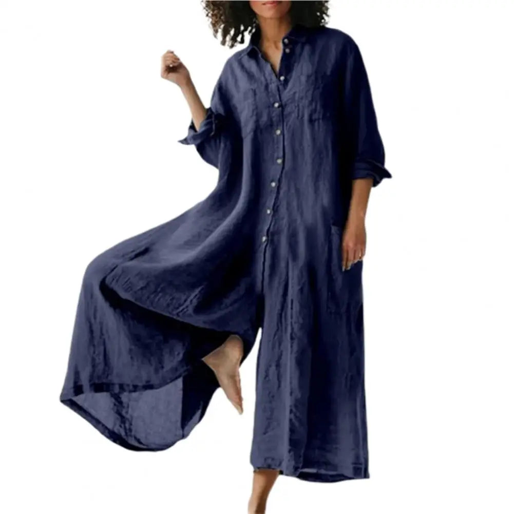 Linen Polo Jumpsuit