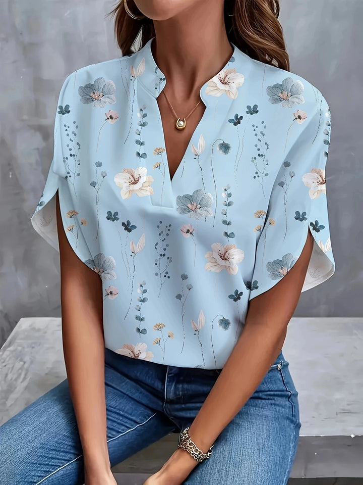 Loose Short Sleeve Blouse