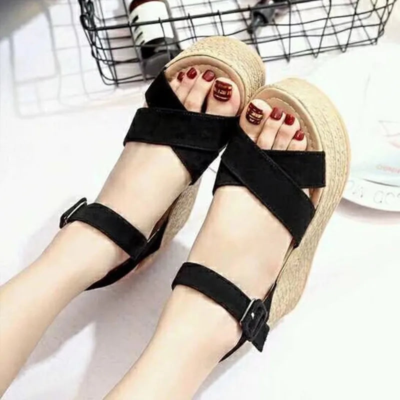 Heel Platform Open Toe Wedges