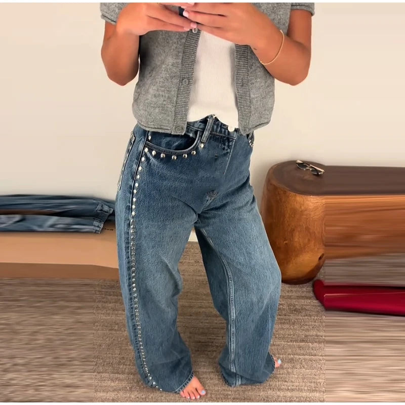Street Denim with pearls