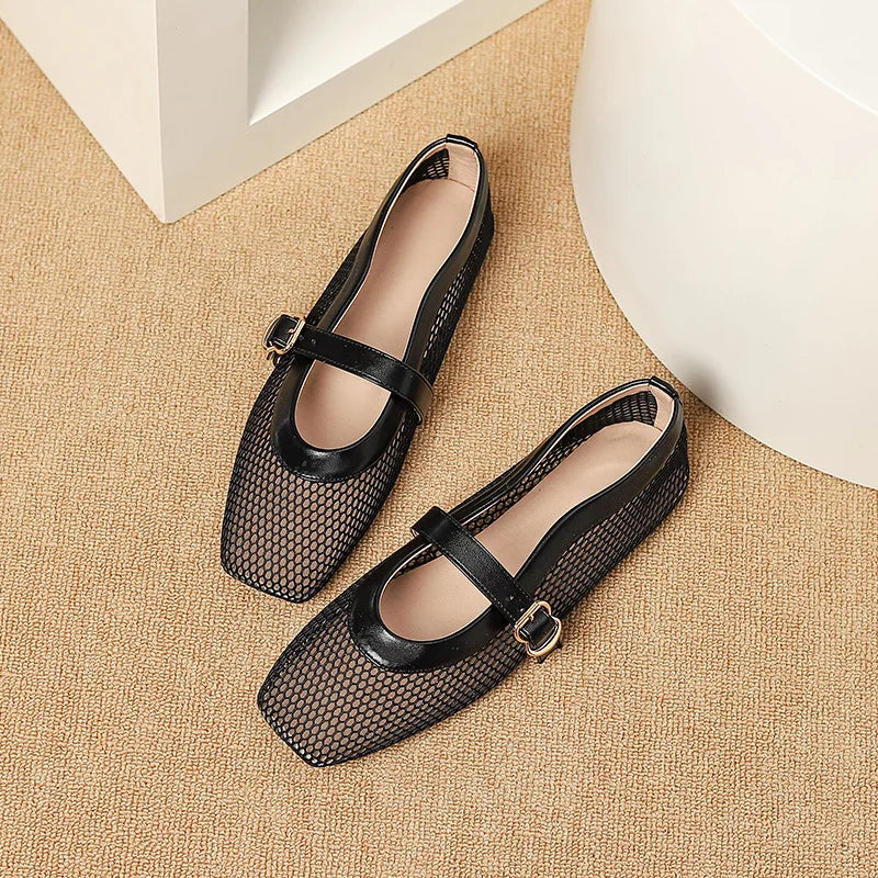 Breathable Air Mesh Flats Mary Janes