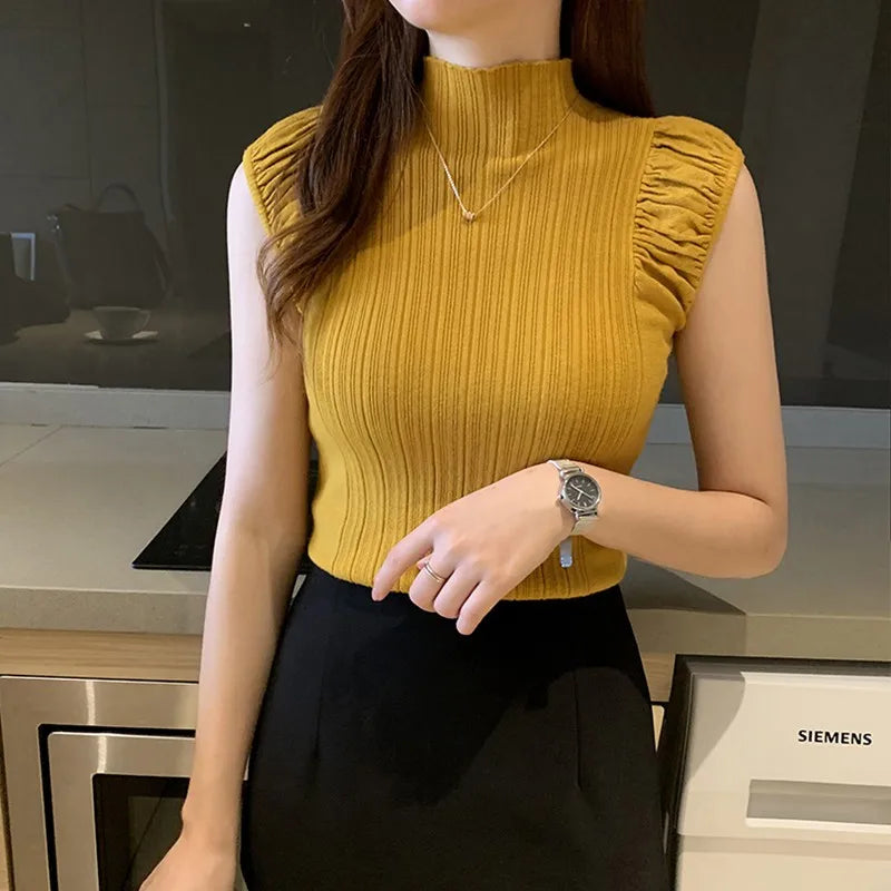 High-neck Summer Blouse