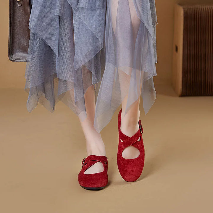 Flat Mary Janes Cross-Strap Ballets
