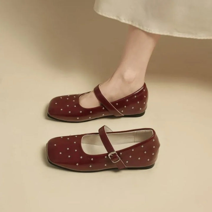 Studded Buckle Strap Mary Janes