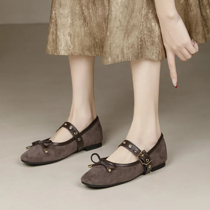 Mary Janes Women Velvet Flats