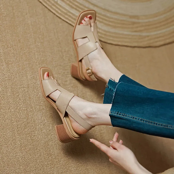 Buckle Strap Backless Shoes
