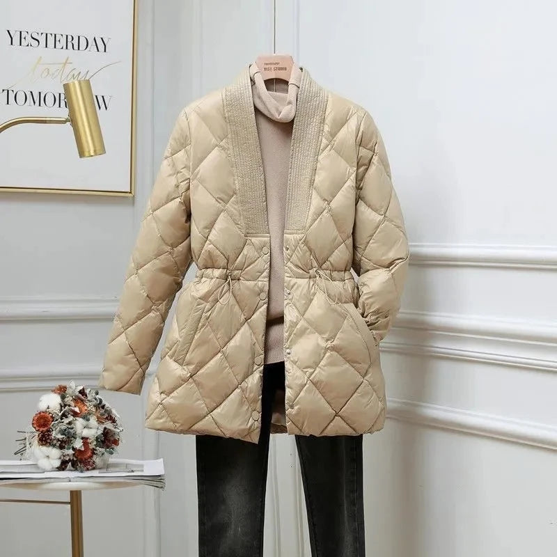V-Neck Quilted Jacket