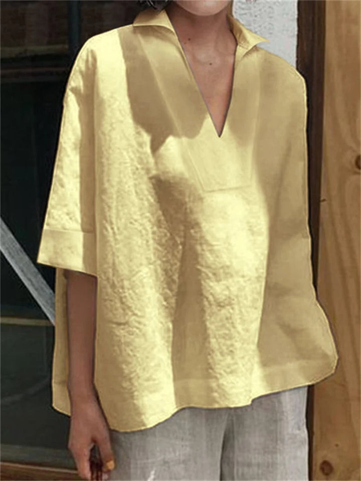 Loose V-neck Blouse