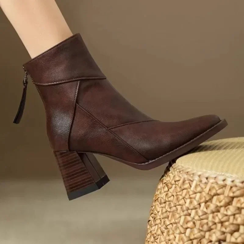 Mid Heel Ankle Boots