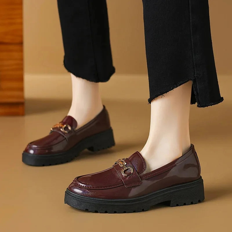 British Style Thick Bottom Flat Shoes