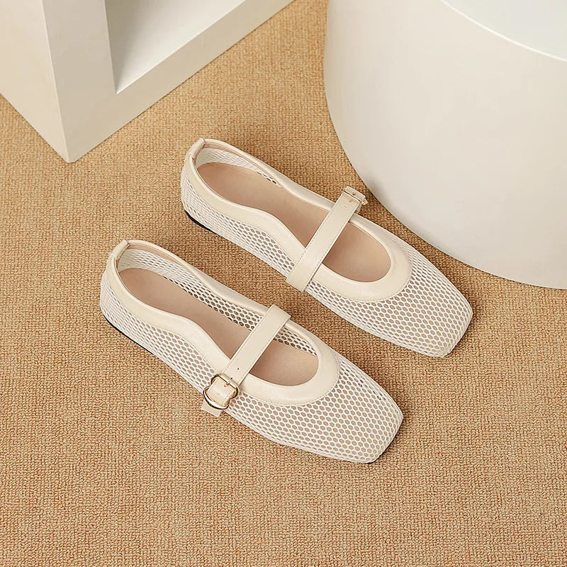 Breathable Air Mesh Flats Mary Janes
