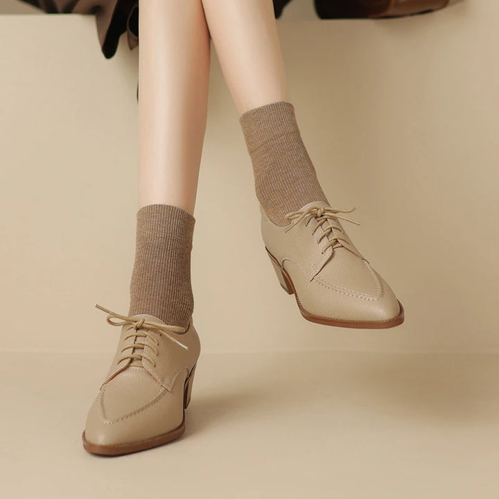 Chunky Heel Pointed Toe Shoes