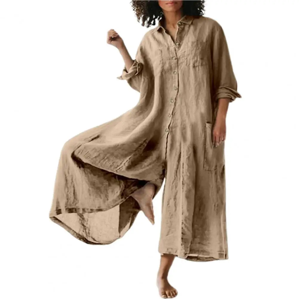Linen Polo Jumpsuit