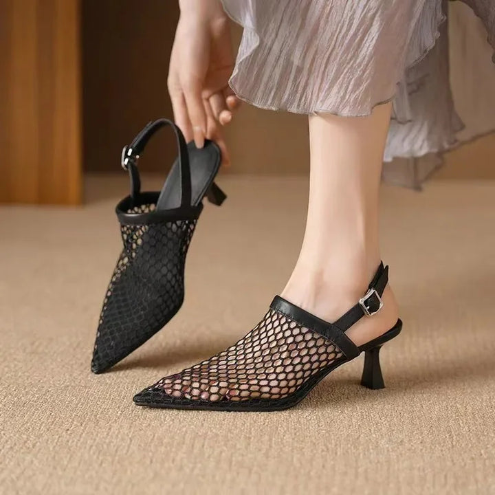 Breathable Mesh Pointed Toe Stiletto