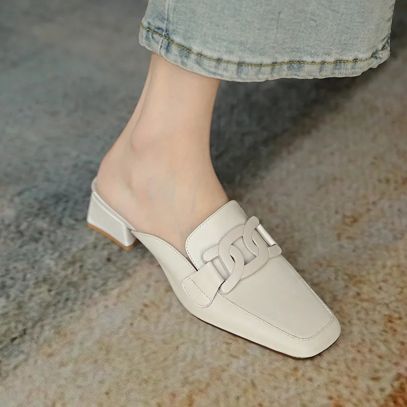 Mid Heel Retro Loafers