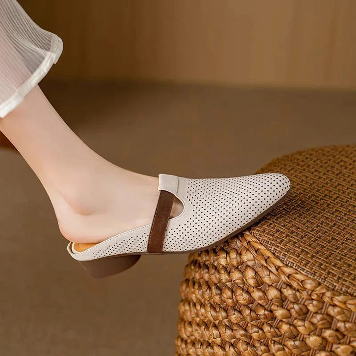 French Style Breathable Hollow Headed Slippers