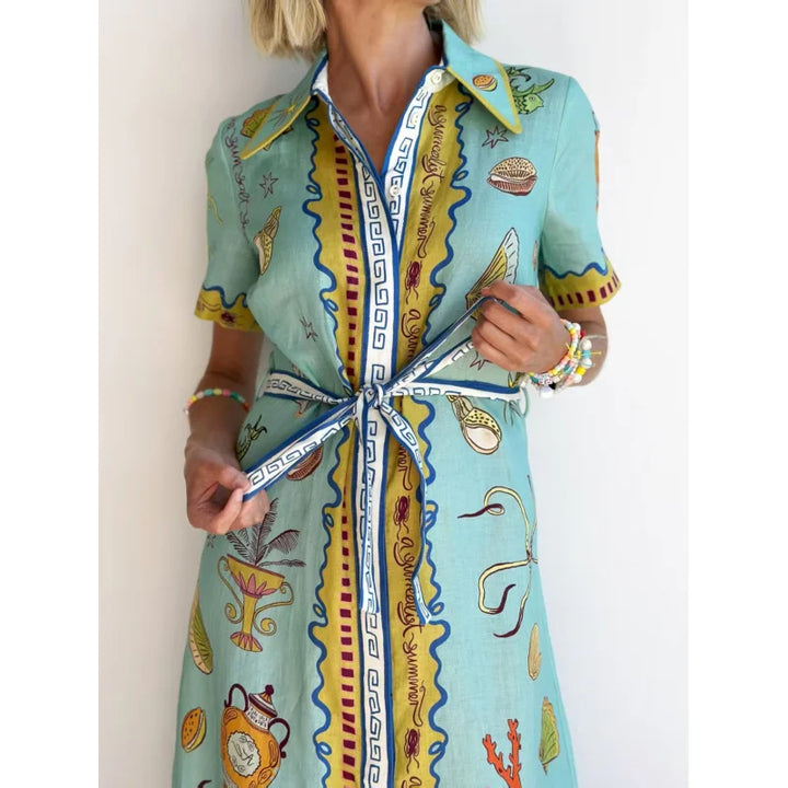 Linen Graffiti Dress