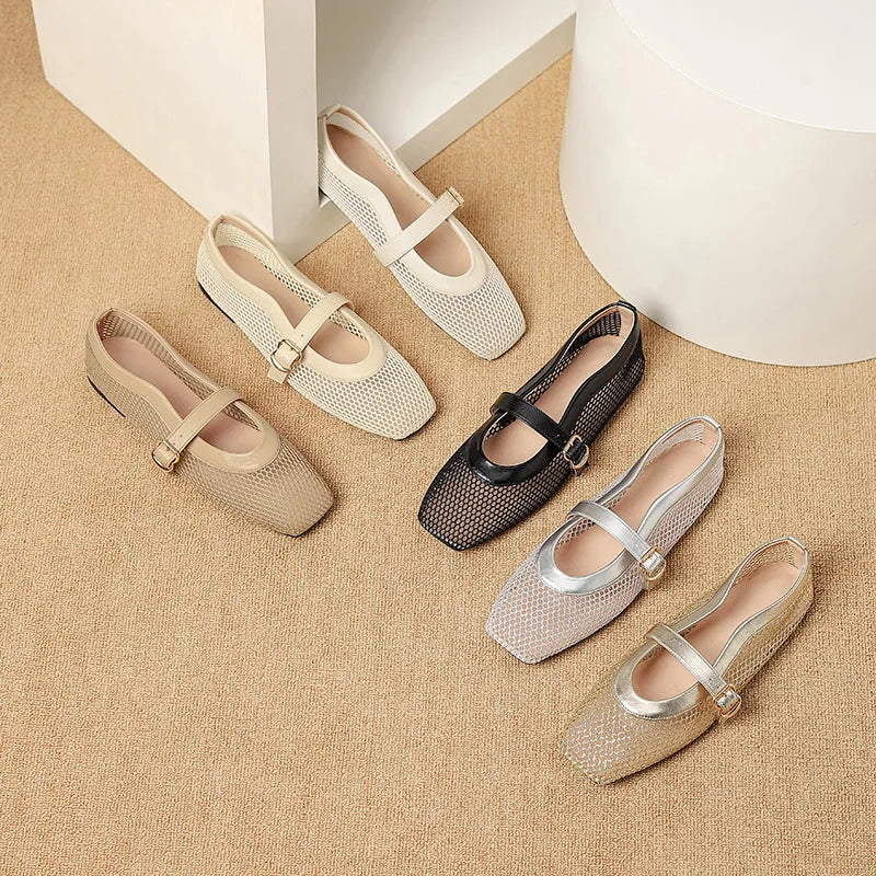 Breathable Air Mesh Flats Mary Janes