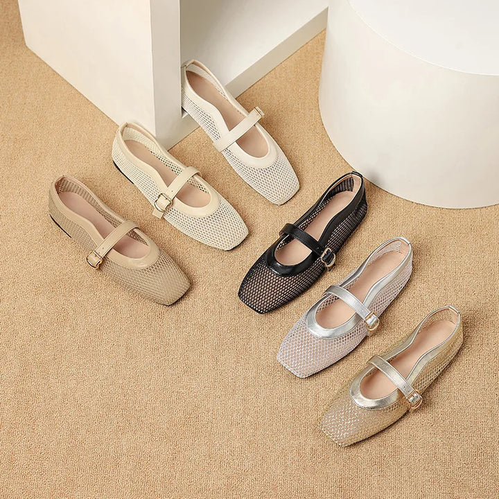 Breathable Air Mesh Flats Mary Janes