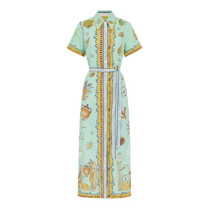 Linen Graffiti Dress