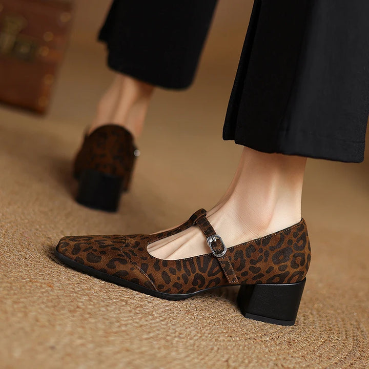 Pointed Toe Leather Mary Janes