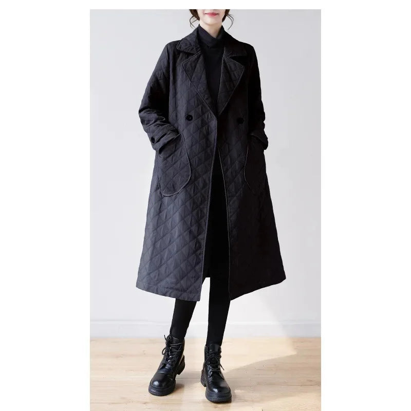 Diamond Grid Loose Style Coat