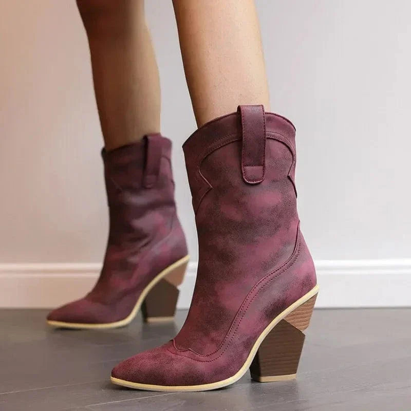 Block Heel Western Boots