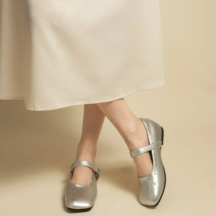 Studded Buckle Strap Mary Janes