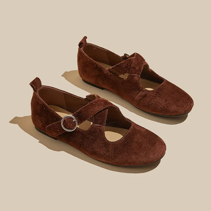 Flat Mary Janes Cross-Strap Ballets