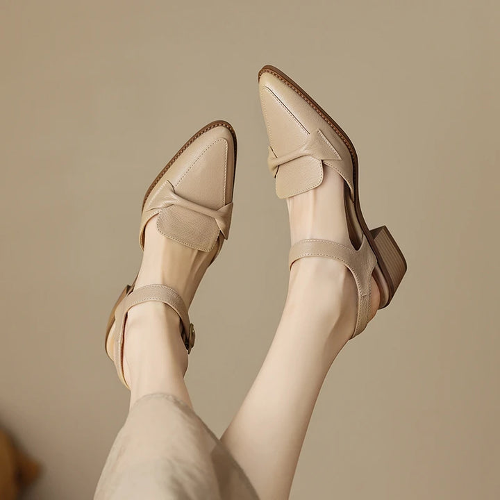 Large Headed Middle Heel Sandals