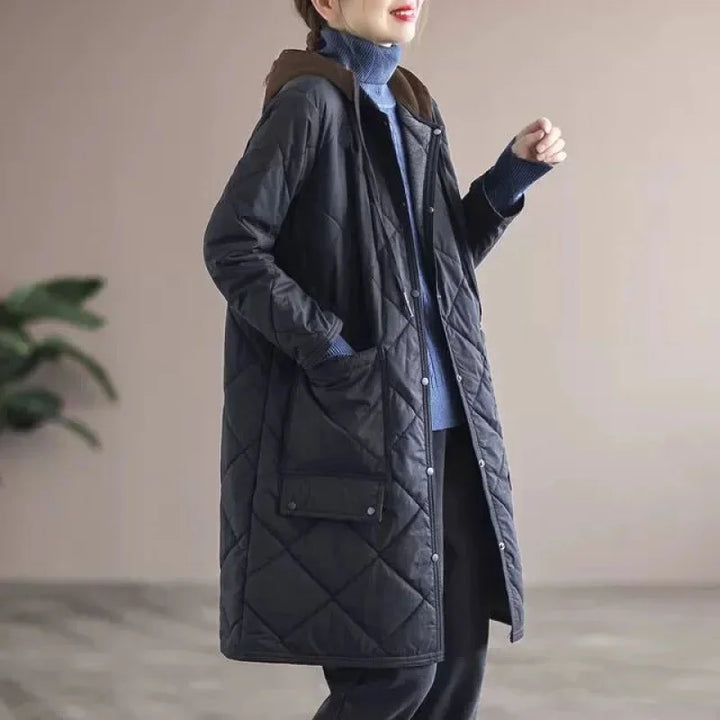 Diamond Patterned Splicing Cotton Jacket